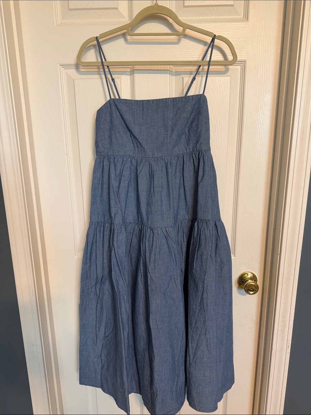 J. Crew Light Blue Chambray Spaghetti Strap Dress NWOT